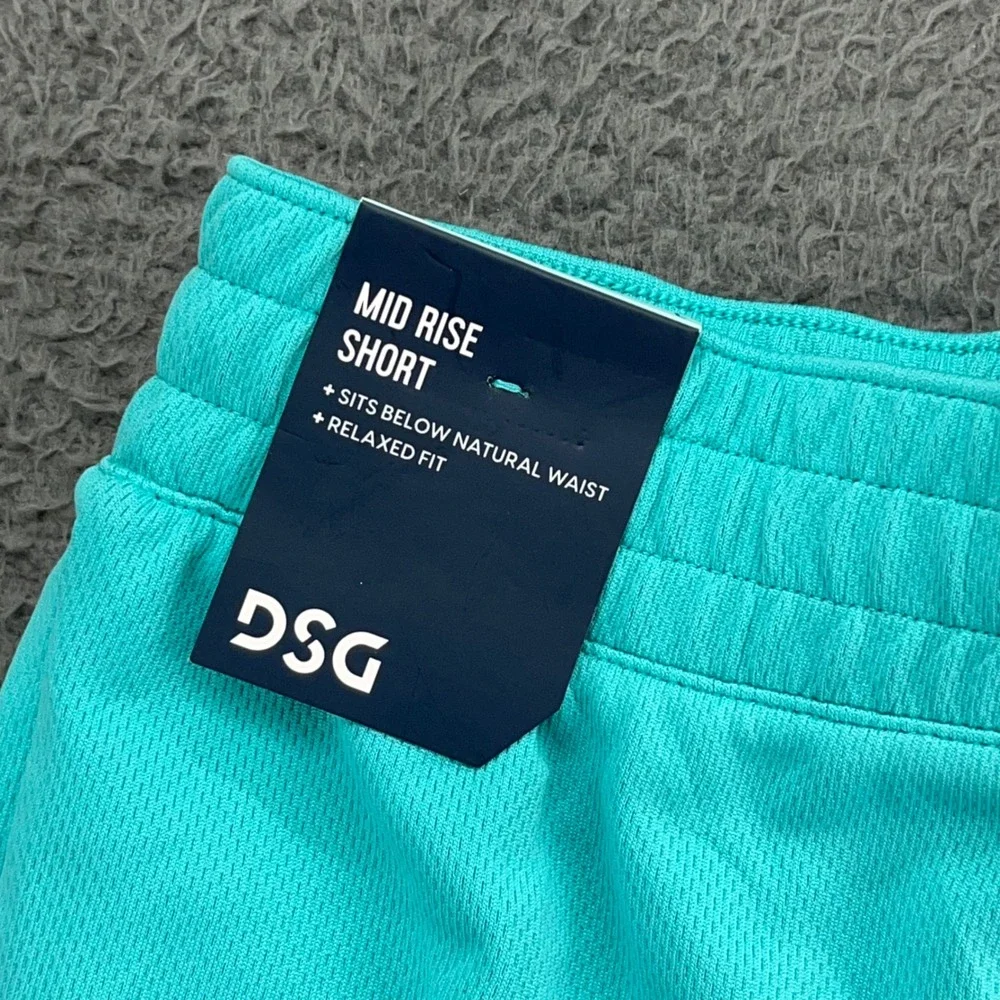 DSG Girls Mesh Athletic Shorts Teal Burst Relaxed Fit Performance Size L‎